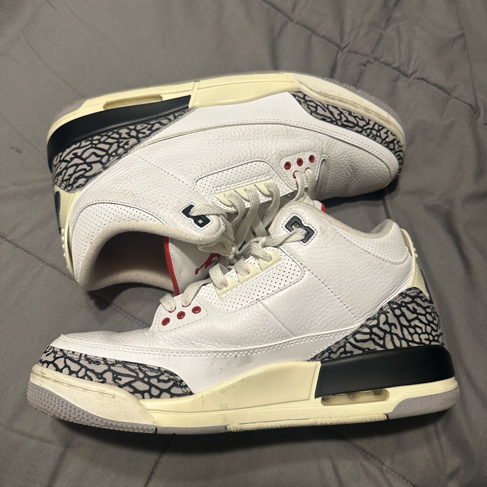 Jordan White and Black Sneakers with Iconic Elephant Print